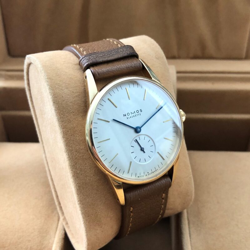 NOMOS Orion 313 Solid 18k Gold Case Hand Wind Movement 35mm Case