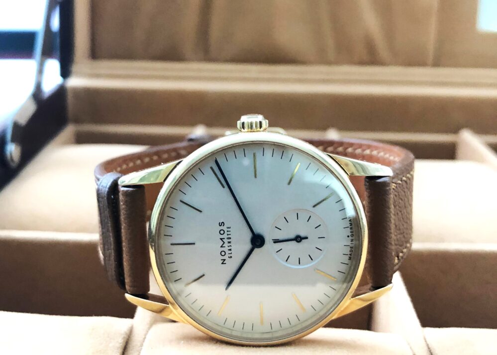 NOMOS Orion 313 Solid 18k Gold Case Hand Wind Movement 35mm Case - Image 4