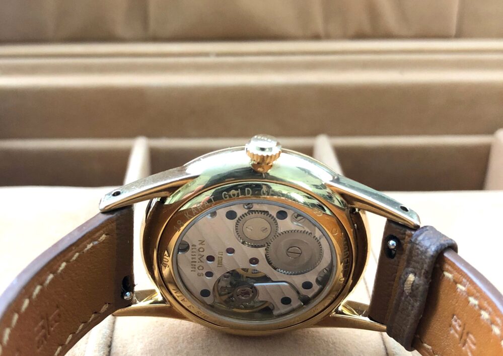 NOMOS Orion 313 Solid 18k Gold Case Hand Wind Movement 35mm Case - Image 5