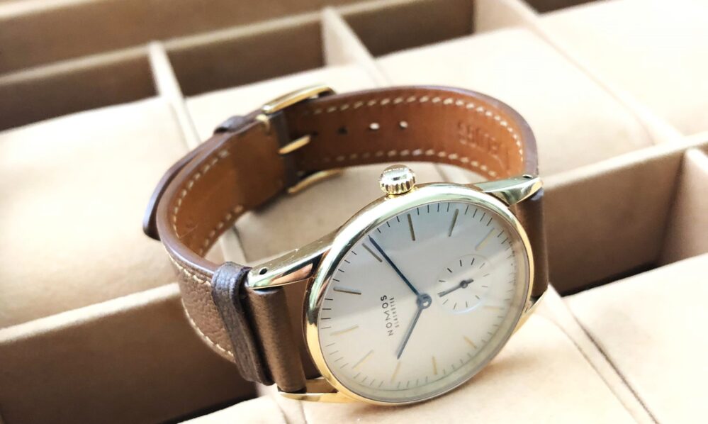NOMOS Orion 313 Solid 18k Gold Case Hand Wind Movement 35mm Case - Image 7